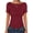 Burgundy, variant on Women Boat Neck Tops Short Sleeve T-Shirts Ribbed Knit Tight Fitted Basic Tees Shirts 2026 Summer Clothes Navy Blue X-Large