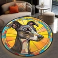 thumbnail image 4 of Round Area Rug, Whippet Non-Slip Floor Mat, Soft Washable Carpet for Living Room Bedroom Decor 71 Inch, 4 of 6
