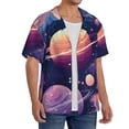 thumbnail image 2 of Goofa Planet Pastel Galaxy Printed Men's Casual Short-sleeved Shirt,Lightweight Breathable Button-down,Summer Casual men's top,Versatile Fashion shirt-3X-Large, 2 of 7