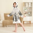 thumbnail image 4 of FORMRS Niños Bathrobe Unisex Hooded Robe Soft Plush Pajamas Sleepwear, Size 10-12T, Hand Drawn Christmas Trees, 4 of 7