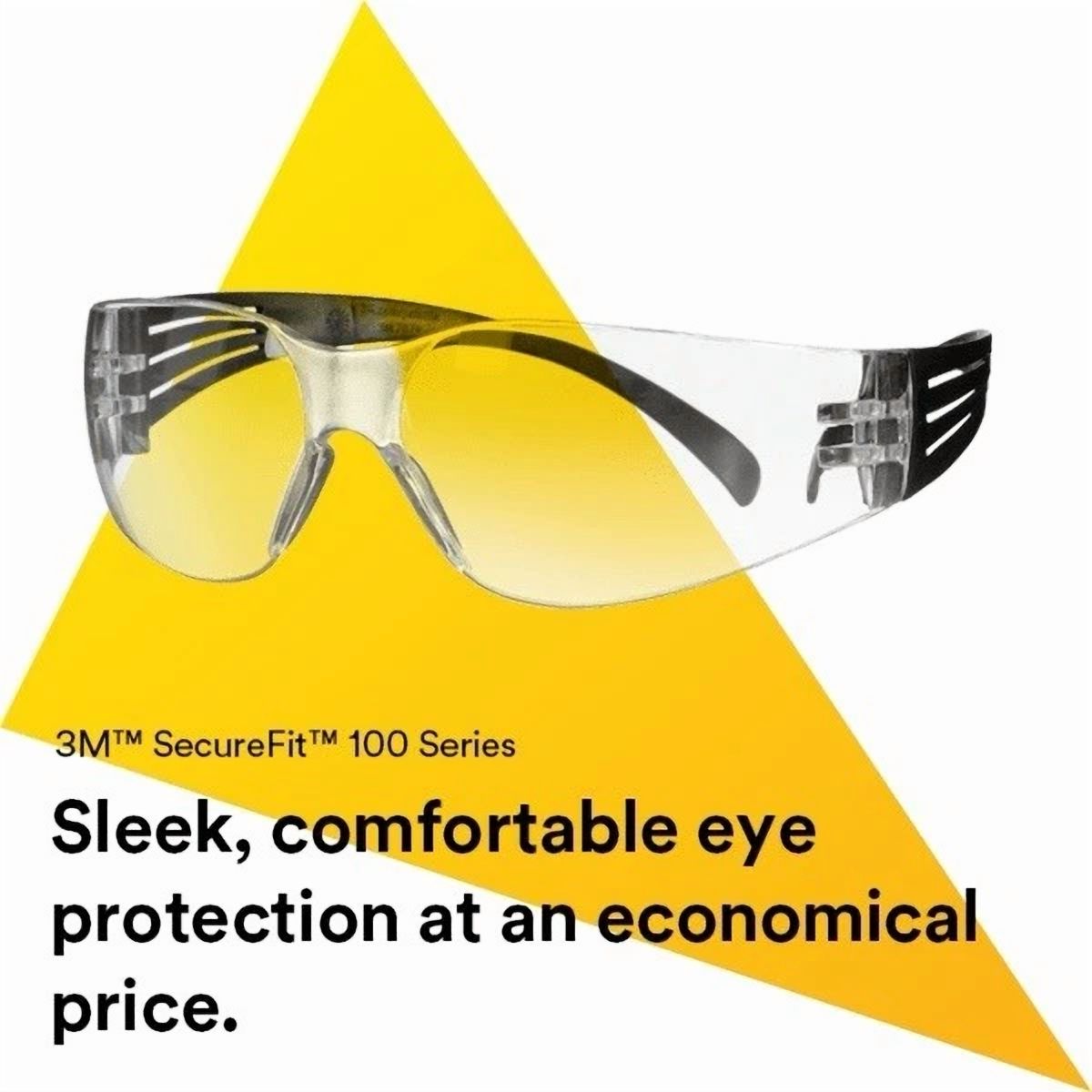 3 X 3M Securefit 100S Safety Glasses Ansi Z87, Anti-Fog,Scratch,Clear Lens