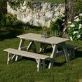 thumbnail image 2 of Wildridge Heritage 72 in. Picnic Table with Detached Benches, Weathered Wood - Outdoor Weather Resistant HDPE Picnic Table for Patio, Porch, Deck, Lawn, 2 of 4