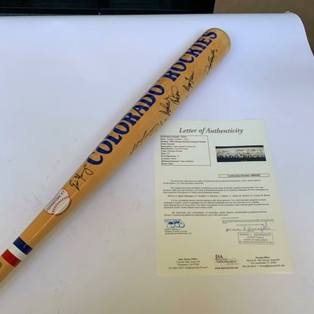 1993 Colorado Rockies Inaugural Season Team Signed Baseball Bat JSA COA