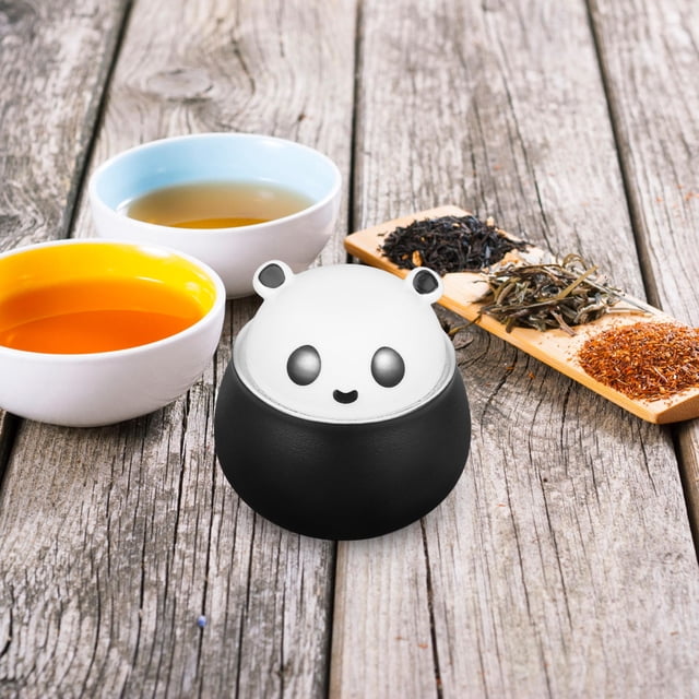 GOOHOCHY Panda Shape Cute Cookie Jar Ceramic Sealed Storage for Snack Container Travel Use 1Pcs