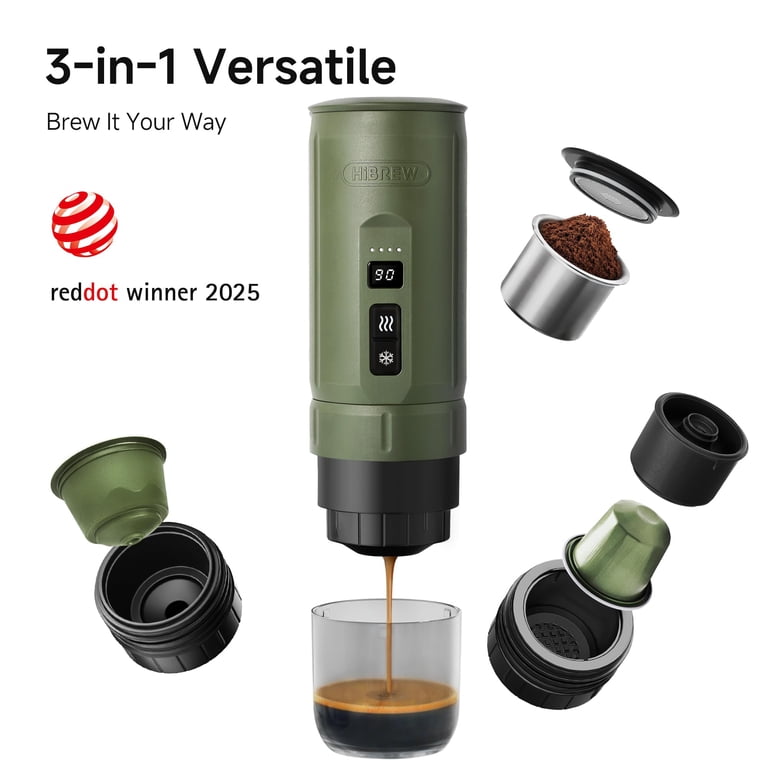 HIBREW, Outdoor Portable Espresso Maker, 20Bar, Green - Walmart.com