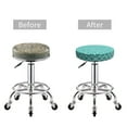 thumbnail image 5 of Honeii Aquamarine Glitter1 Bar Stool Covers – Perfect Fit for 12" to 14" Round Stools, Crease-Resistant, Stretchy, Washable & Dustproof Seat Slipcovers-14 inch, 5 of 7