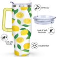 thumbnail image 3 of 40 oz Tumbler Lemon with Handle Stainless Steel Travel Mug Leak Resistant Mug Car Cup Holder Friendly for Travel Commuting, 3 of 7