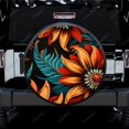 thumbnail image 1 of Floral African Authentic Flowers Pattern Polyester Universal Spare Wheel Tire Cover Wheel Covers for Trailer RV SUV Truck Camper, 1 of 5