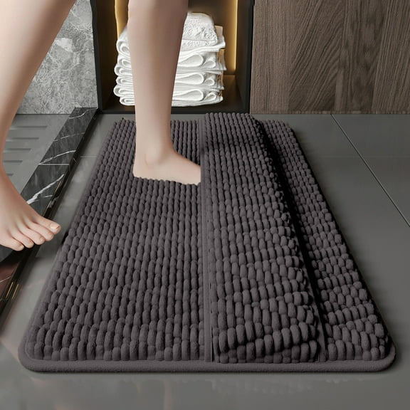 Nrmrqz Bathroom Rugs, Soft Non-Slip Bath Mat, Water Absorbent Polyester Rug, Full Wrap Design for Foot Comfort, Quick Drying, Washable, Multi-Purpose, Beige/Gray/Brown, 60x40cm