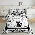 thumbnail image 2 of Feelyou Funny Halloween Ghost Full Size Comforter Sets, Gothic Spider Web Bedding Comforter Set, Teens Boys Girls Kids Reversible Bedding Sets, Breathable Home Decor, 3-Piece, 2 of 8