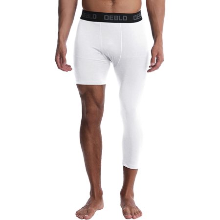 Basketball Pants Men's One Leg Compression Capri Tights Basketball Athletic Pants Base Layer I.817789986