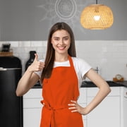 Avalon Kitchen 12-Pack Orange Aprons – Unisex Adjustable Bib for Cooking, BBQ, Painting & Restaurant