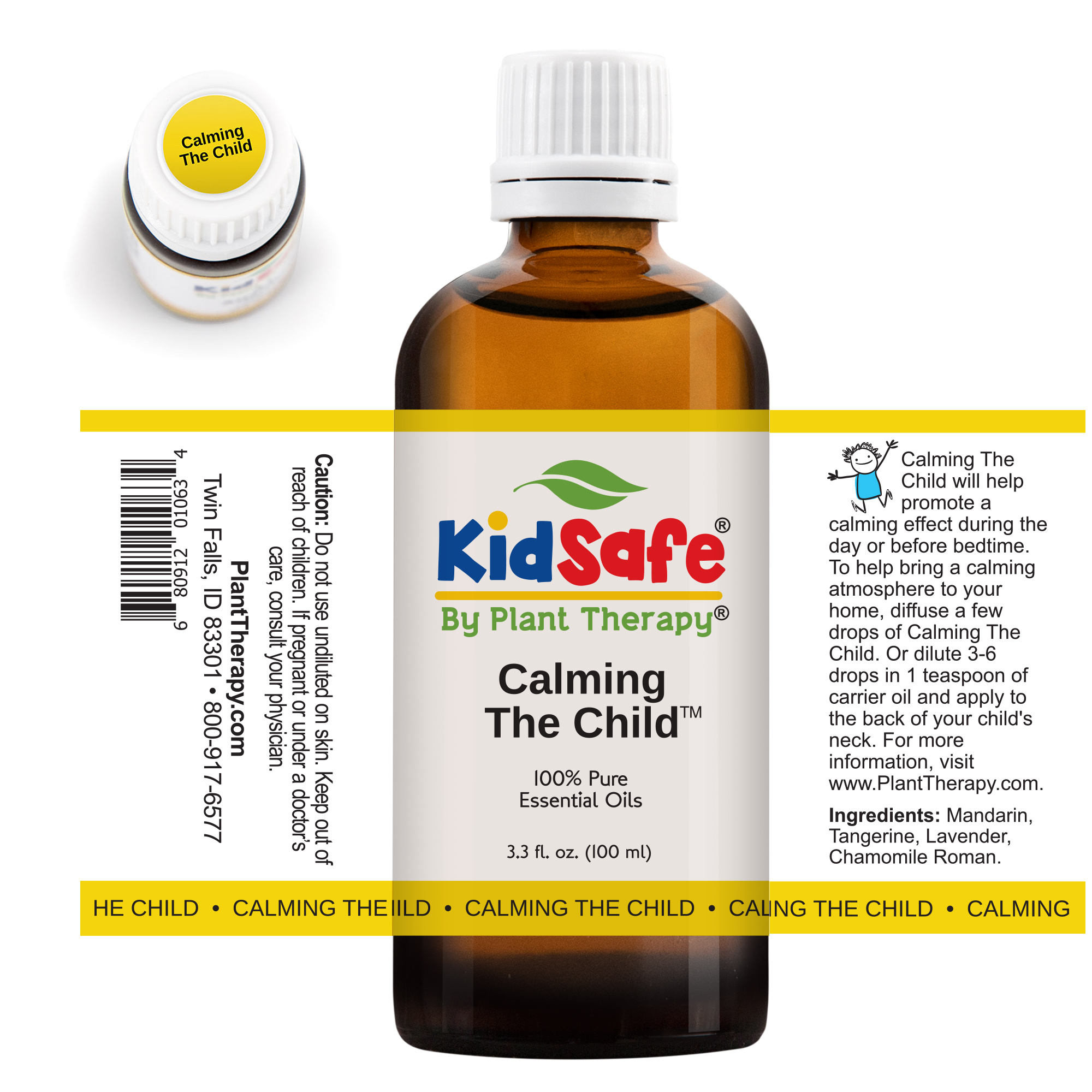Plant Therapy Essential Oil | Calming the Child Synergy | Relaxing and Soothing Blend | 100% Pure, KidSafe | 100 mL