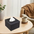 thumbnail image 6 of Anhility Tissue Box Cover, Rectangle Decorative PU Leather Tissue Box Holder Modern Tissue Case Facial Paper Organizer Dispenser for Bathroom, Vanity Countertop, Night Stands, 4.53x4.53x3.15in, 6 of 6