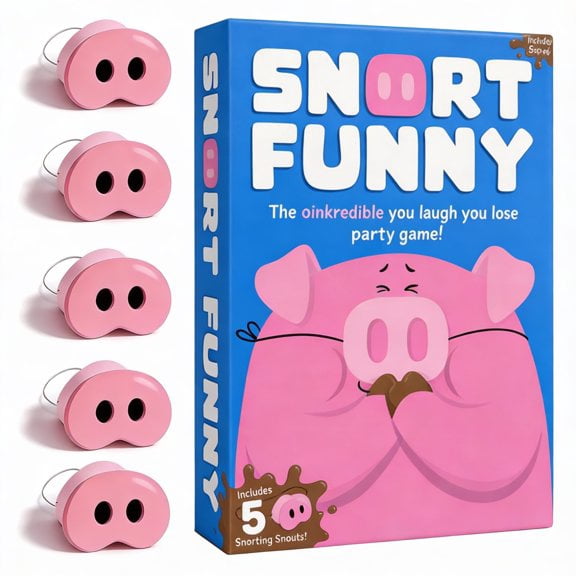 Trending Party Game - Snort Funny: 'You Laugh You Lose' Game for Family and Friends Gatherings, With 5 Sneakers”(流行派对游戏 - 《Snort Funny》