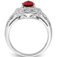 thumbnail image 2 of Sterling Silver Rhodium Plated Garnet Teardrop Ring (Size 6) Made In Thailand qr4515ga-6, 2 of 5