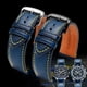thumbnail image 4 of Correa de reloj de cuero genuino + caucho de silicona para Citizen Blue Angel AT8020 Sky Eagle JY8078 8035, pulsera de 22 mm y 23 mm, color negro, 4 of 5
