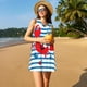 thumbnail image 3 of Fotbe Red Funny Crab on Blue Stripe Vestido de Verano sin Mangas para Mujer – Vestido Midi Línea A, Estilo Camiseta Floral, Vestido Playero Casual y Fluido, 3 of 7