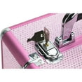 thumbnail image 6 of VER Beauty Professional Aluminum 4-Tiers Accordion Trays Makeup Cosmetics Train Case Salon Cosmetology Portable Handheld Organizer Large Lockable Box (Pink Crystal), 6 of 7