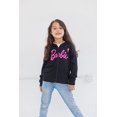 thumbnail image 2 of Sudadera con capucha Barbie para niñas pequeñas, tejido French Terry, con cremallera, negra 6, 2 of 8