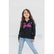 thumbnail image 2 of Sudadera con capucha Barbie para niñas pequeñas, tejido French Terry, con cremallera, negra 6, 2 of 8