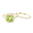 thumbnail image 4 of Rosec Jewels Peridot Wedding Bridal Ring Set of 2 - Peridot Engagement Ring with Enhancer - AAA Quality - with Jewelry Box, 18K Yellow Gold, US 3.00, 4 of 8