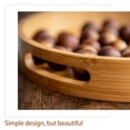 thumbnail image 4 of Bandeja para servir de madera de bambú color bandeja redonda para agua té café pasteles 30 x 30 x 4 cm, 4 of 14