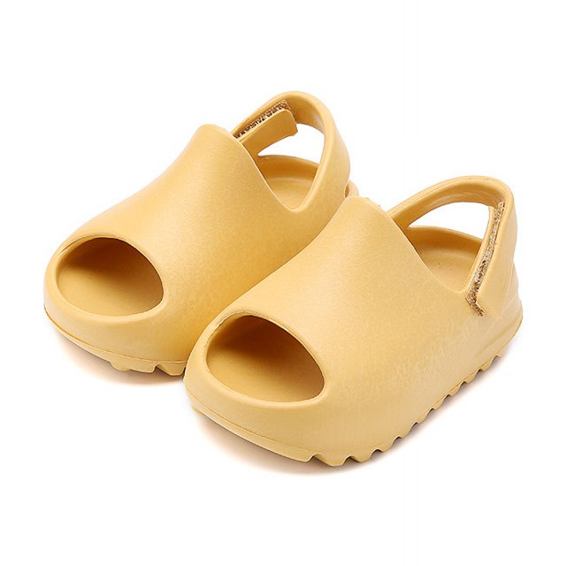 Pantuflas de coco para niños Boca de pez Sandalias de playa al aire libre con velcro para niños
