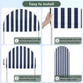 thumbnail image 5 of Navy Blue Striped Arch Backdrop Cover, Spandex Fitted Wedding Arch Cover, Modern Farmhouse Blue White Stripes Round Top Stand Covers for Birthday Ceremony Bridal Shower Party Decor 6.6x3.3 Ft, 5 of 9
