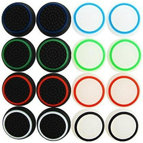 SURJDE Pack of 16 Units Silicone Thumb Grip thumbstick Noctilucent Sets for PS2, PS3, PS4, Xbox 360, Xbox One Controller