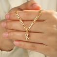 thumbnail image 4 of Turandoss Gold Initial Necklaces for Women, 14K Gold Layered Letter Paperclip Chain Necklace for Women, Dainty Gold Layering CZ OT Clasp Necklace for Women, 4 of 6