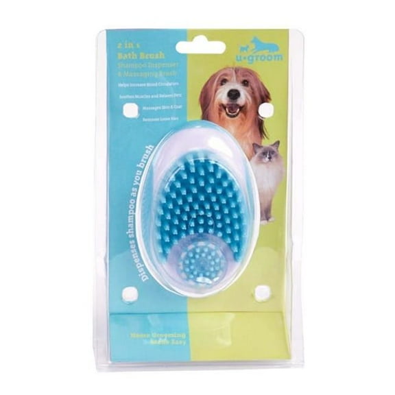 PetEdge US2699 19 U-Groom 2-in-1 Bath Pet Brush