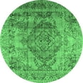 thumbnail image 1 of Ahgly Company Indoor Round Persian Emerald Green Traditional Area Rugs, 7' Round, 1 of 4
