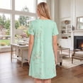 thumbnail image 4 of Dakimoe Nightgowns for Women-Night Dress with Lace Trim Pleated Sleepshirt Casual Print Sleepshirt, 4 of 8