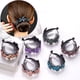 thumbnail image 5 of Mujer Nido de pájaro Floral Twist Bun Clip Rhinestone Horquilla Perezoso Garras para el cabello, Púrpura, 5 of 5