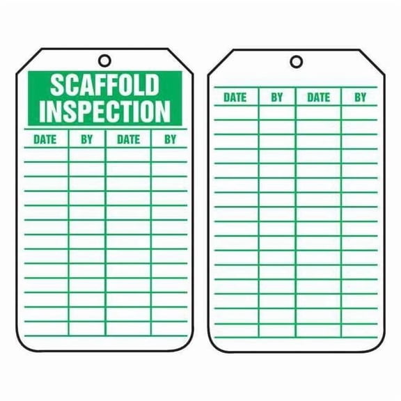 Tag, Scaffold, Cardstock, 5 3/4 in H x 3 1/4 in W, Rectangle, 25 PK