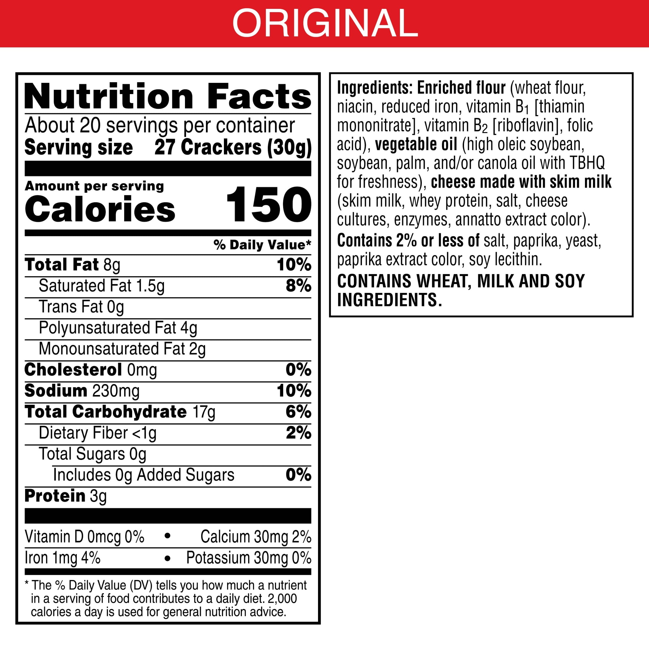 Cheez-It Original Cheese Crackers, Baked Snack Crackers, 21 oz