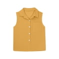 thumbnail image 5 of Vrotazzy Girls Blend Button Down Vest Shirt for Everyday Casual Wear Youth Sizes with Sleeveless Tank Top and Collared for Spring Summer, 5 of 6