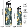 thumbnail image 2 of Yayeee 33oz Insulated Water Bottle Double Wall Stainless Steel with Flip Straw Lid, Blue Floral Lemons, 2 of 7