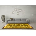thumbnail image 3 of Ahgly Company Indoor Round Abstract Yellow Modern Area Rugs, 5' Round, 3 of 4