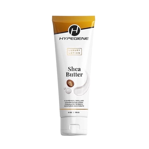 HYPEGIENE Shea Butter Lotion - Deep Hydrating Daily Moisturizer - Non-Greasy Organic Paraben Free Rich Shea Butter Hand Lotion & Vegan Body Lotion For Dry & Sensitive Skin 6 oz