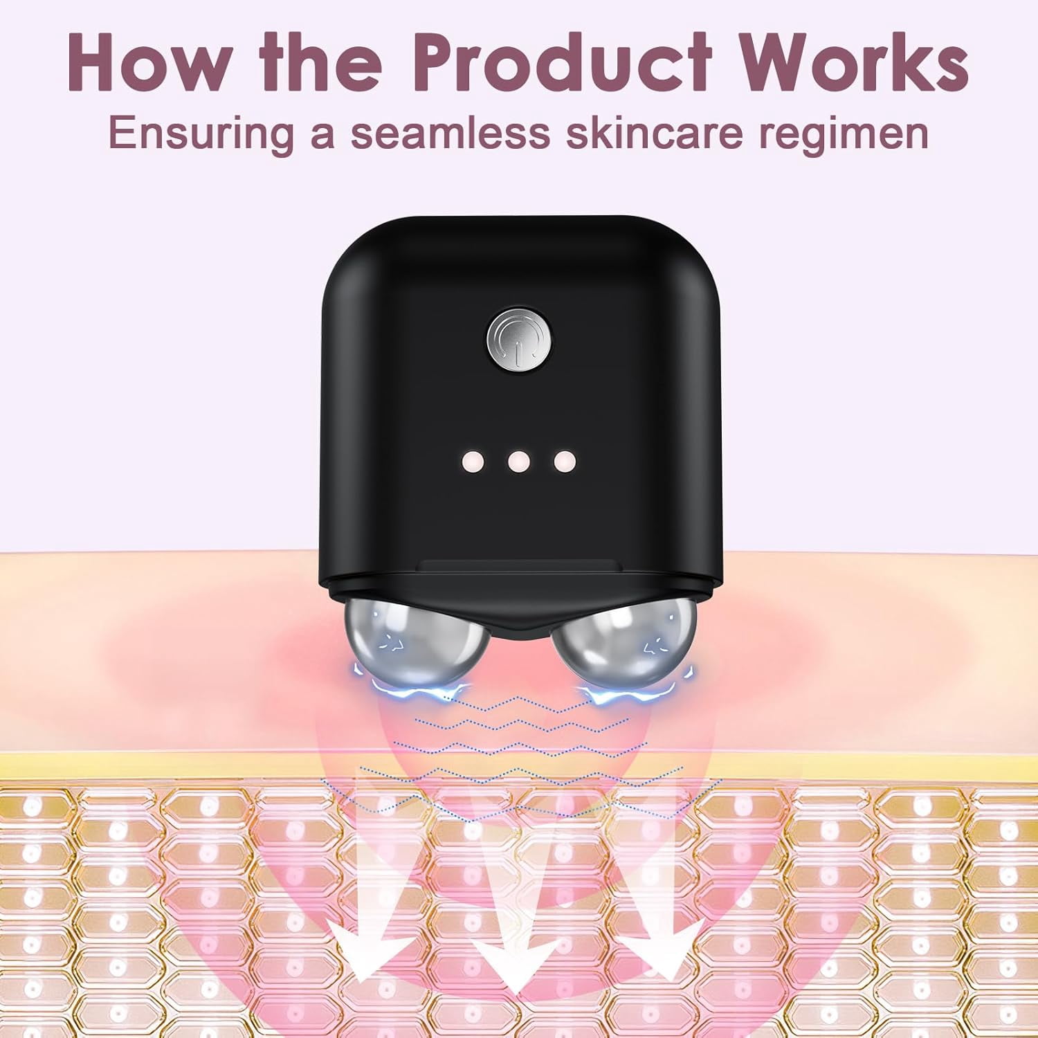 Microcurrent Facial Device, Mini Microcurrent Face Lift Device for Face Lifting and Facial Sculpting, Portable Facial Roller Massager Tool for Man and Woman, Black