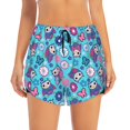thumbnail image 4 of Lsque Wls And Flowers Printed Women's Running Shorts with Liner Pockets,Elastic Quick Dry Workout Athletic Gym Yoga Shorts,Womens High Waist Shorts-, 4 of 9