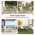 thumbnail image 6 of Gianna 3 Piece Outdoor Patio Furniture Set, Wicker Bistro Chairs with Glass Top Table for Apartment Balcony, Small Backyard, Porch and Deck, Beige, 6 of 7