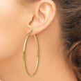 thumbnail image 3 of Auriga Fine Jewelry 10K Yellow Gold (Lightweight) Tube Hoop Earrings for Women (L-60mm ; W-60mm), 3 of 6