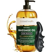 Cosmetasa Sore Muscle Massage Oil with Arnica Extract, Natural Muscle Relaxer Oil with Thumb Saver, 8.8 fl oz (260 ml)