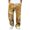 Pink, variant on Mens Casual Bohemian Pants Waffle Wide Leg Stripes Patchwork Lightweight Loose-Fit Trendy Pants Beach Trousers with Pockets