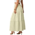 thumbnail image 7 of Maxi Skirts for Women Summer Elastic High Waist A-Line Flowy 3-Layer Tiered Ruffle Long Skirt with Pockets Yellow XL, 7 of 7