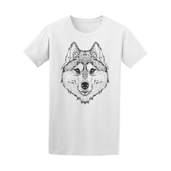 Hand Drawn Husky Portrait Tee Men's -Image by Shutterstock