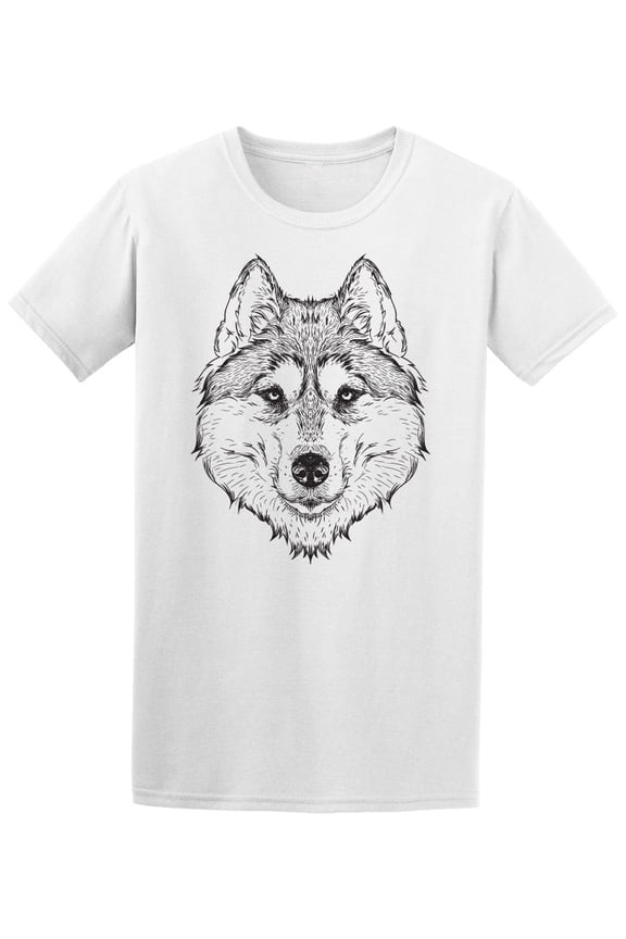Hand Drawn Husky Portrait Tee Men's -Image by Shutterstock